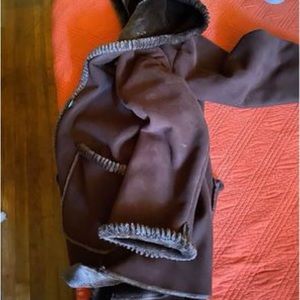 XL woman’s coat chocolate brown hooded coat